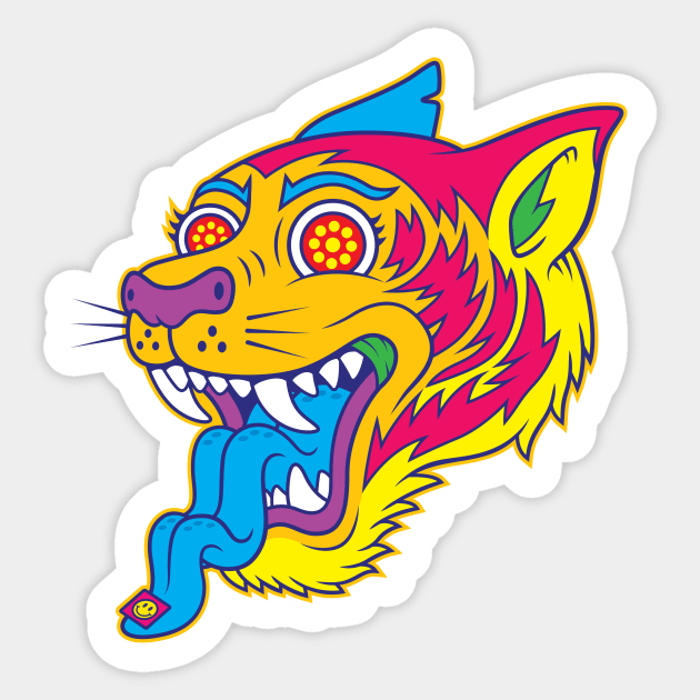 Trippy Tiger Sticker by Woah_Jonny